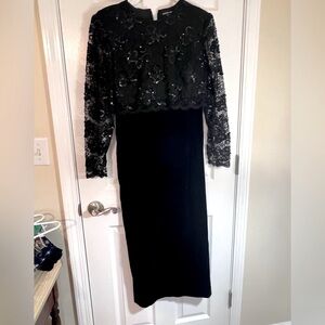 Vintage 80s sequin velvet beaded cocktail dress